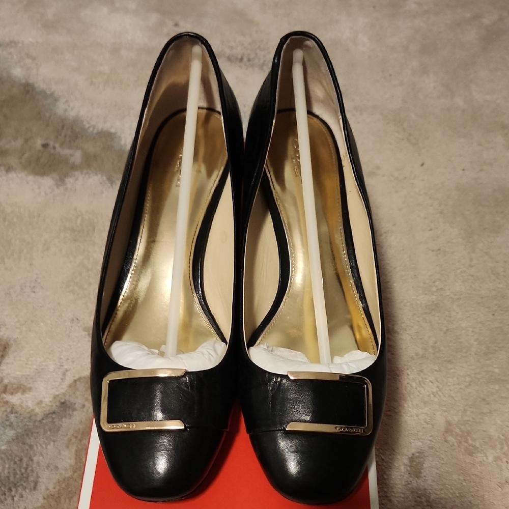 Coach Women's Isla Semi Shine Sheep Black Shoes